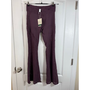Women's Halara Purple Lace Detail Flare Leggings L
